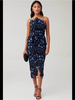 Elliatt Optics Floral Lace Peplum Dress Women's Size XS